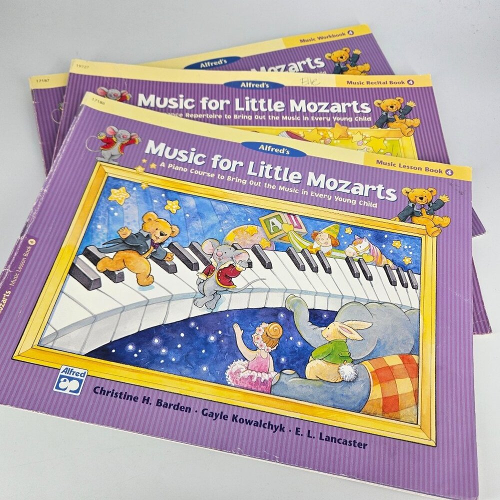 Alfred Music for Little Mozart Piano Learning Prep Level 4 Lesson Recital Lot 2